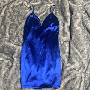 Silk, Royal blue, spaghetti strap, silk dress | Adult Medium